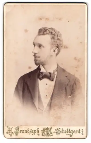 Fotografie Hermann Brandseph, Stuttgart, Marienstrasse 36, Porträt eines eleganten Herrn