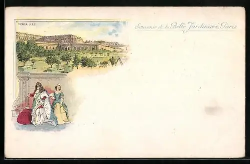 AK Paris, Souvenir de la Belle Jardinière, Versailles, Königspaar