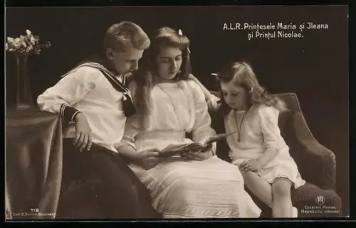 AK A.L.R. Printesele Maria si Jleana si Printul Nicolae