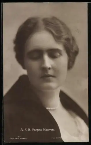 AK Porträtbild von Printesa Elisaveta von Rumänien