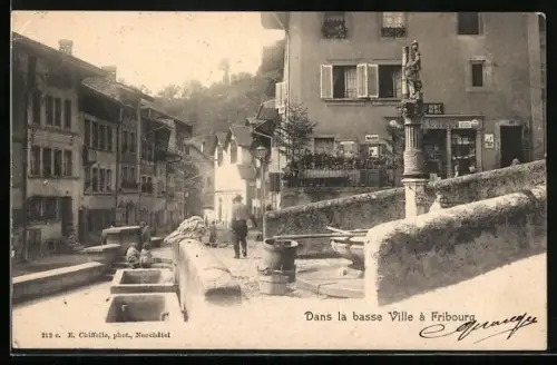 AK Fribourg, Dans la basse Ville, Brunnen