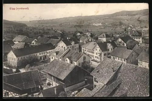 AK Elgg, Blick über Dächer der Stadt