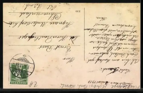 AK Bülach, Strassenpartie mit Geschäften u. Kirchturm aus der Vogelschau