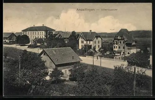 AK Andelfingen, Villenquartier, Strassenpartie aus der Vogelschau