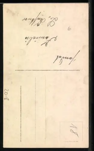 AK Schulanfang, ABC-Schützin mit Ranzen und Rechenschieber