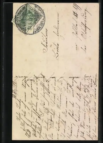 Foto-AK PFB Nr. 939: Junge Frau mit Blumen im Haar, Seitenporträt