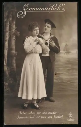 Foto-AK PFB Nr. 4550/4: Matrose verabschiedet sich von seiner Liebsten