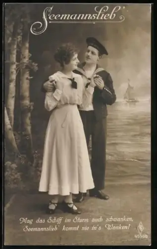 Foto-AK PFB Nr. 4550/6: Matrose und sein Liebchen müssen Abschied voneinander nehmen