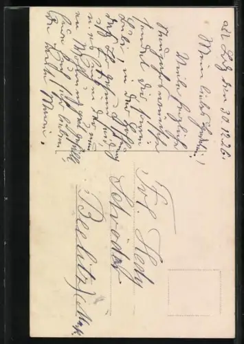 Foto-AK PFB Nr. 5320/6: Mädchen zieht einen Schlitten mit dem Kalenderblatt 1