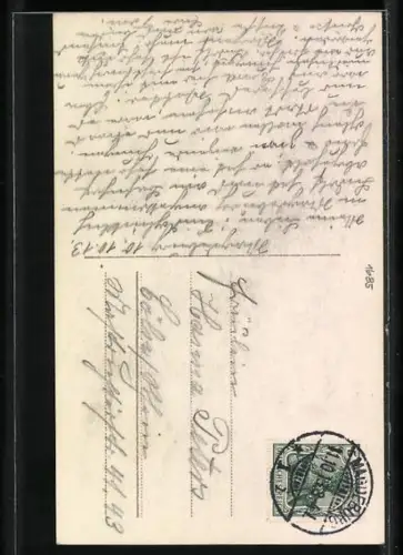 Foto-AK R & K / L Nr. 5133/1: Junge Frau mit Blumenschmuck im Haar