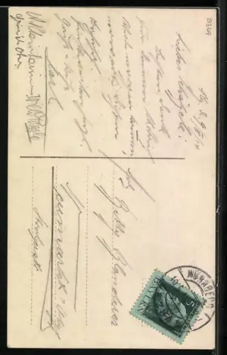 Foto-AK R & K / L Nr. 5746/4: Junge Frau im Kleid mit extravagantem Hut