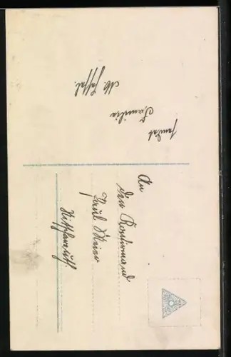 Foto-AK R & K / L Nr. 6212/2: Junge mit Schirmmütze am Konfirmationstag, im Hintergrund Kirche