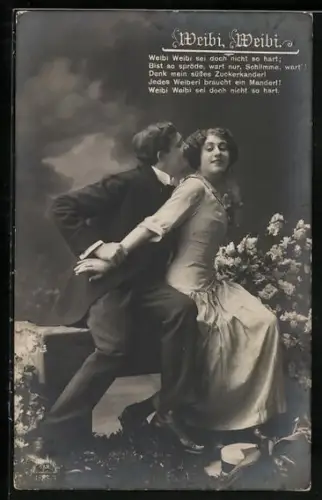 Foto-AK R & K / L Nr. 4888/3: Junges Paar auf einer Bank