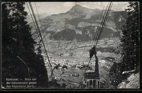 AK Kitzbühel, Blick von der Schwebebahn gegen das Kitzbüheler Horn