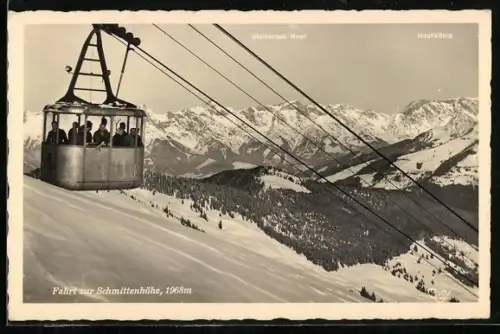 AK Seilbahn auf der Fahrt zur Schmittenhöhe, Steinernes Meer, Hochkönig