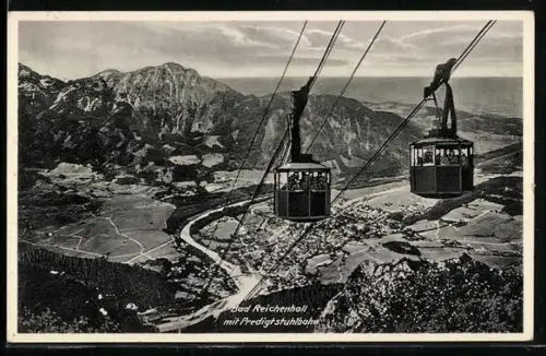 AK Bad Reichenhall, Teilansicht mit Predigtstuhlbahn
