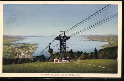 AK Pfänderbahn mit Blick auf den Bodensee