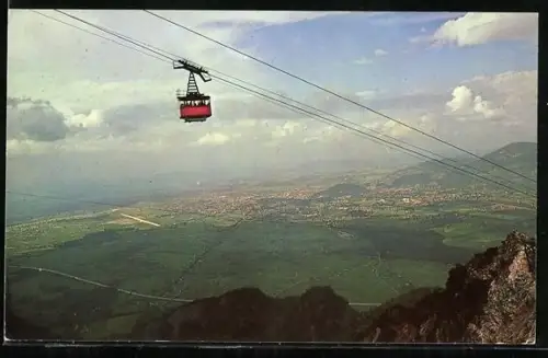 AK Salzburg, Seilbahn auf den Untersberg mit Blick auf den Ort