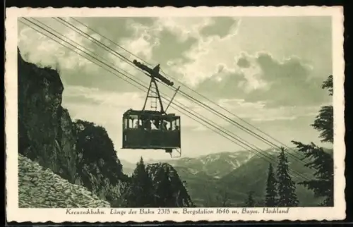 AK Bahnhof der Kreuzeckbahn im Bayerischen Hochland