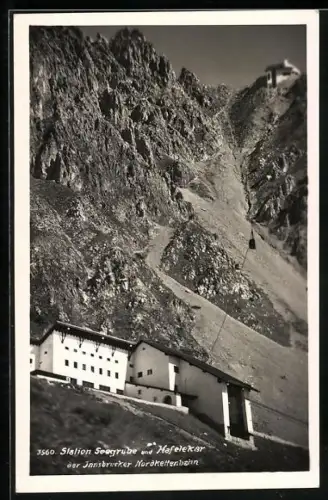 AK Innsbrucker Nordkettenbahn, Bahnhof Seegrube und Hafelekar