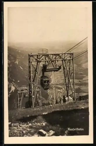 AK Raxseilbahn mit Blick in die Berge