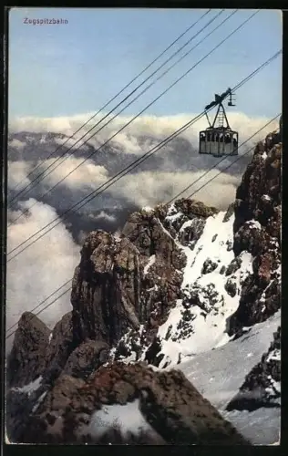 AK Zugspitzbahn mit Panorama