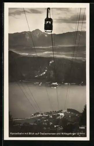 AK Kanzelbahn mit Blick auf Ossiachersee und Mittagskogel