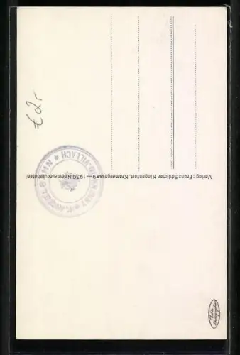 AK Villach, Villach-Kanzelbahn mit Blick auf den Ort und Mangart