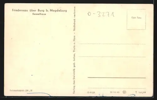 AK Friedensau über Burg, Blick auf das Kesselhaus