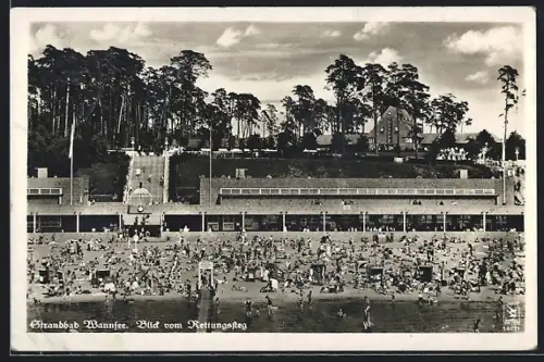 AK Berlin-Wannsee, Blick vom rettungssteg auf das Strandbad