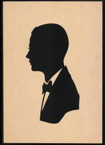 AK Köln, Scherenschnitt eines jungen Knaben mit schönem Profil, gefertigt von H. Nolden, Lichthof 4