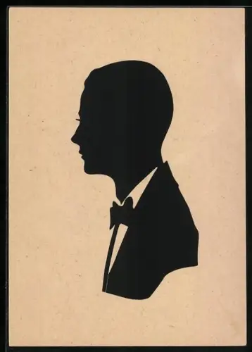 AK Köln, Scherenschnitt eines jungen Knaben mit schönem Profil, gefertigt von H. Nolden, Lichthof 4