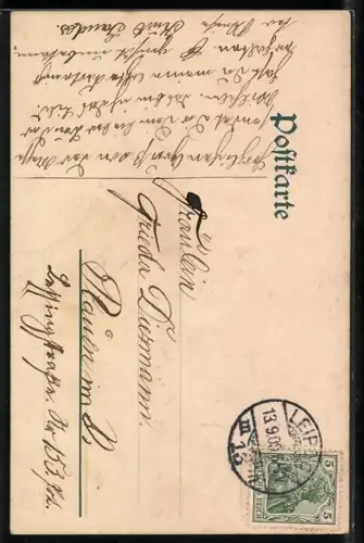 AK Scherenschnitt eines Herren mit Dienstmütze und Zigarre