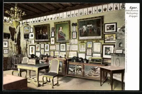 AK Eger, Städt. Museum, Wallensteinzimmer