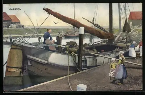 Künstler-AK Photochromie Nr. 1418: Hafenpartie