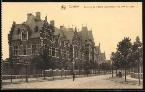AK Courtrai, Caserne de l`Ecole régimentaire du 2me de ligne, Kaserne