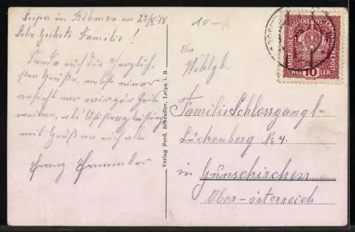 AK Leipa / Ceska Lipa, Strassenpartie beim k. k. Kreisgericht