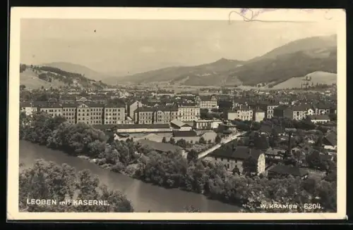 AK Leoben, Ortsansicht mit Kaserne
