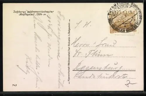 AK Badgastein, Alpengasthaus Waidmannsheil