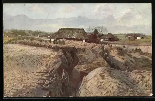 AK Jasionna, Schützengrabenanlage österr.-ung. Truppen 1914-1915