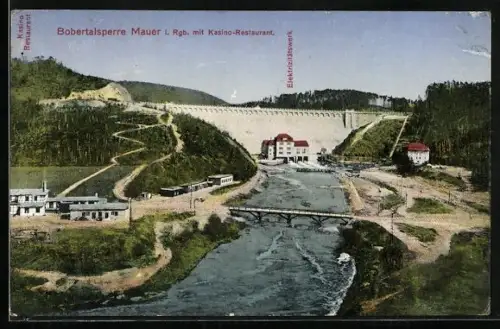 AK Mauer, Bobertalsperre mit Kasino-Restaurant
