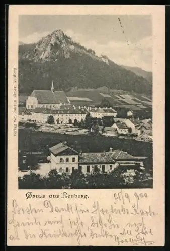 AK Neuberg an der Mürz, Ortsansicht aus der Vogelschau