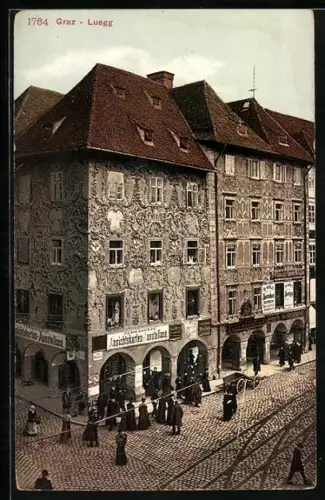 AK Graz, Permanente Ansichtskarten-Ausstellung am Luegg Platz