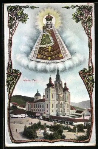 AK Mariazell, Wallfahrtskirche, Marienbildnis mit Jesuskind