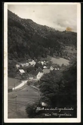 AK Scheibbs, Neubruck, Blick von der Luegerbrücke zum Allingerhaus