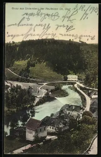 AK Neufelden /Ob.-Oest., Unternberg aus der Vogelschau