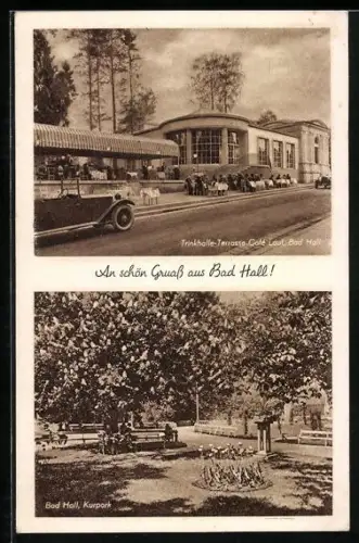 AK Bad Hall, Trinkhalle-Terrasse Cafe Laut, Kurpark