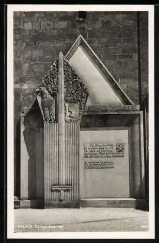 AK Villach, Ansicht des Kriegerdenkmals