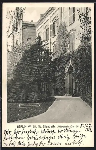 AK Berlin-Tiergarten, Teilansicht von St. Elisabeth, Lützowstrasse 24