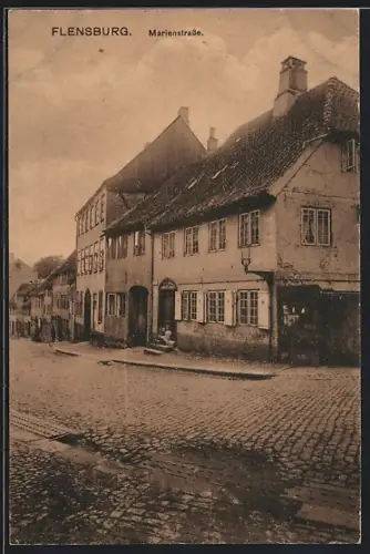 AK Flensburg, Gebäudeansicht in der Marienstrasse